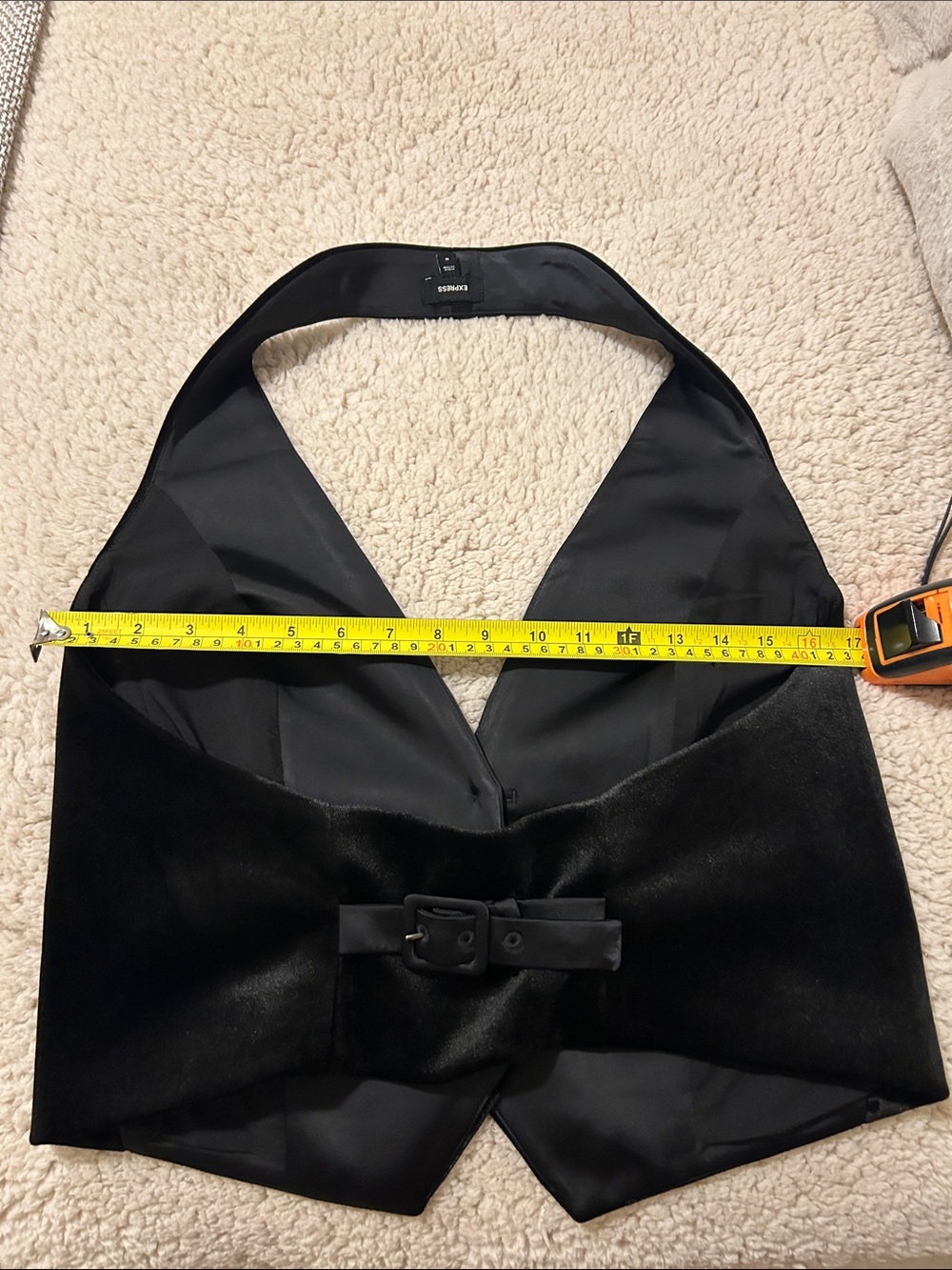 Express Black Velvet Blazer with Matching Vest - Picture 10 of 12